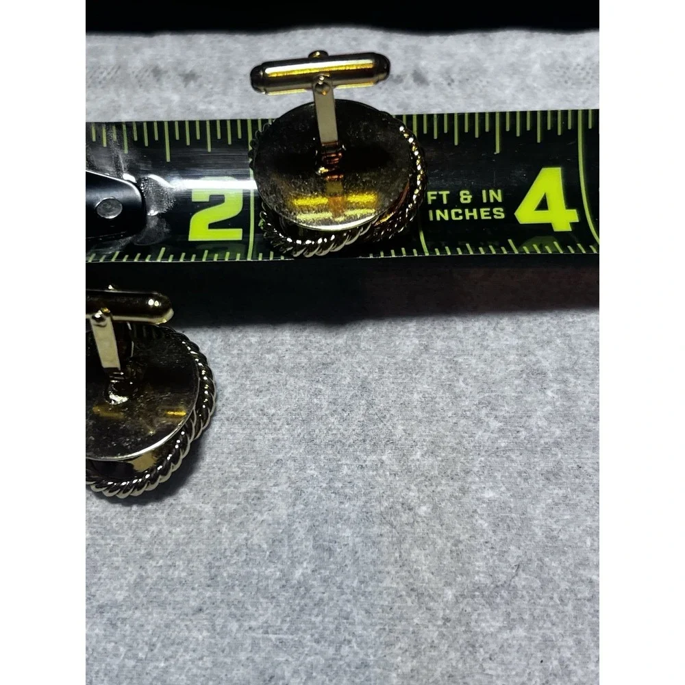 Vintage GOLD TONE CUFFLINKS Cuff Links ROPE CHAIN STRAND STYLE KNOT Classy!